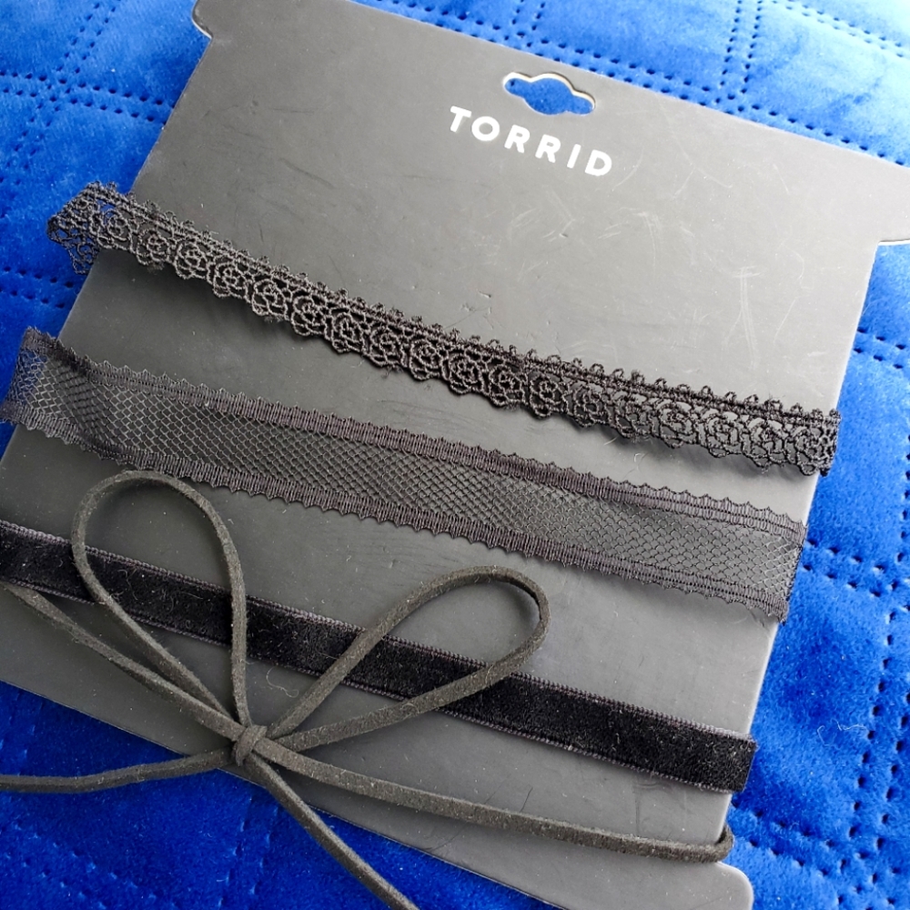 4 Black Torrid Chokers
